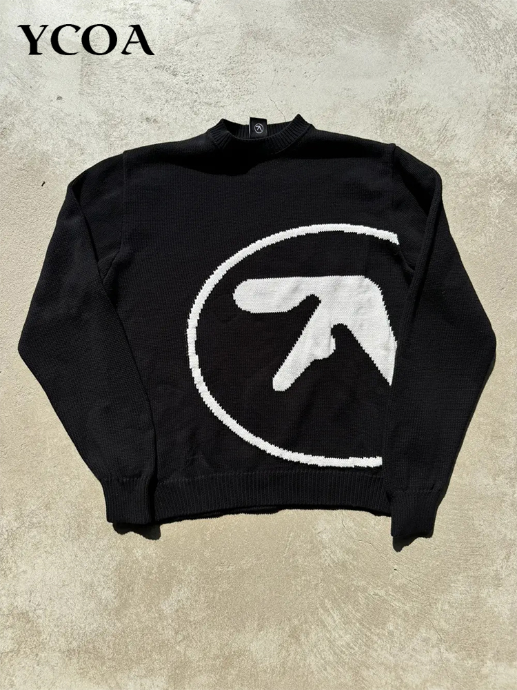 Mens Fashion Jumpers - Men's Sweater Y2K Aphex Twin Knit