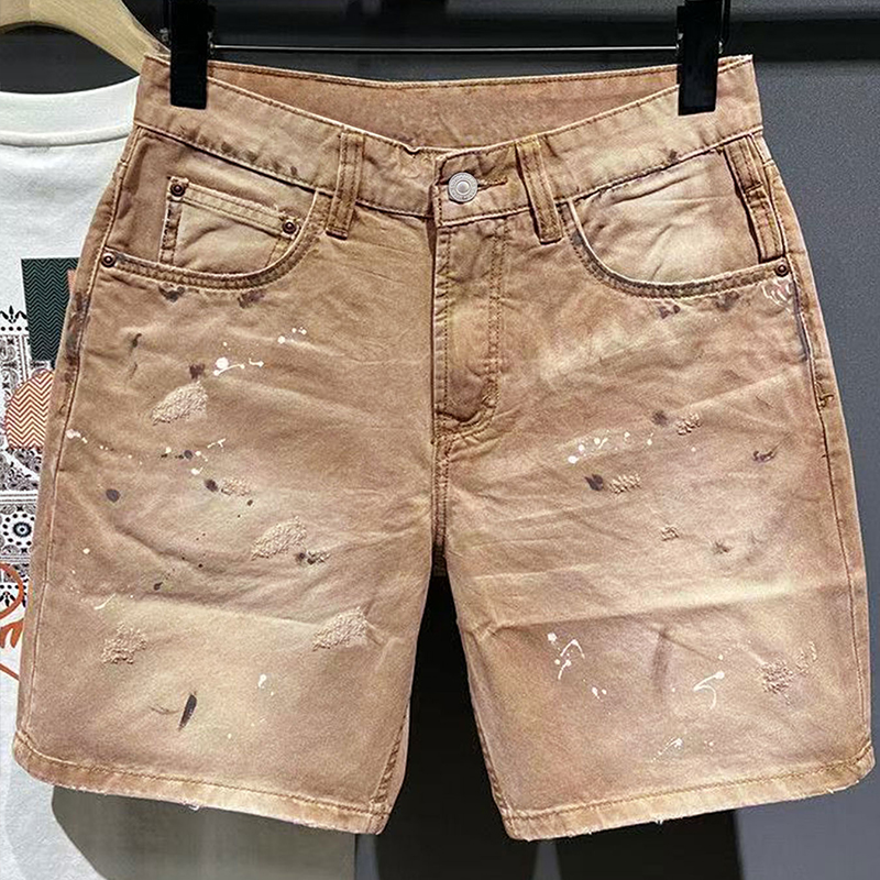 Men'S Fashion Linen Pants - Hip-Hop Streetwear Men's Denim Shorts Summer