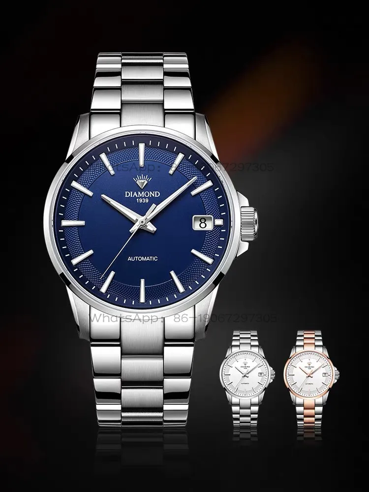 Mens Fashion Bracelet - Shanghai Diamond Men’s Automatic Watch, Gold