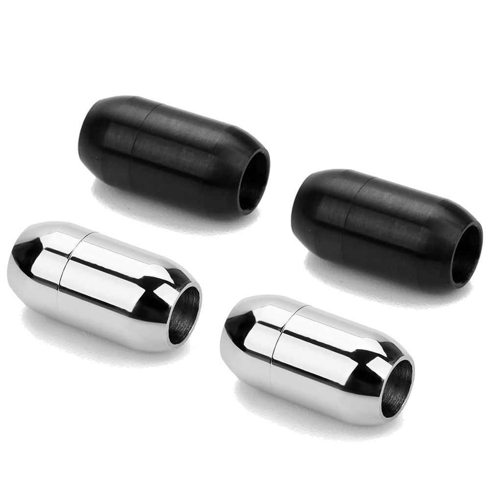 Mens Fashion Bracelet - 2pcs Stainless Steel Magnetic Clasp Leather