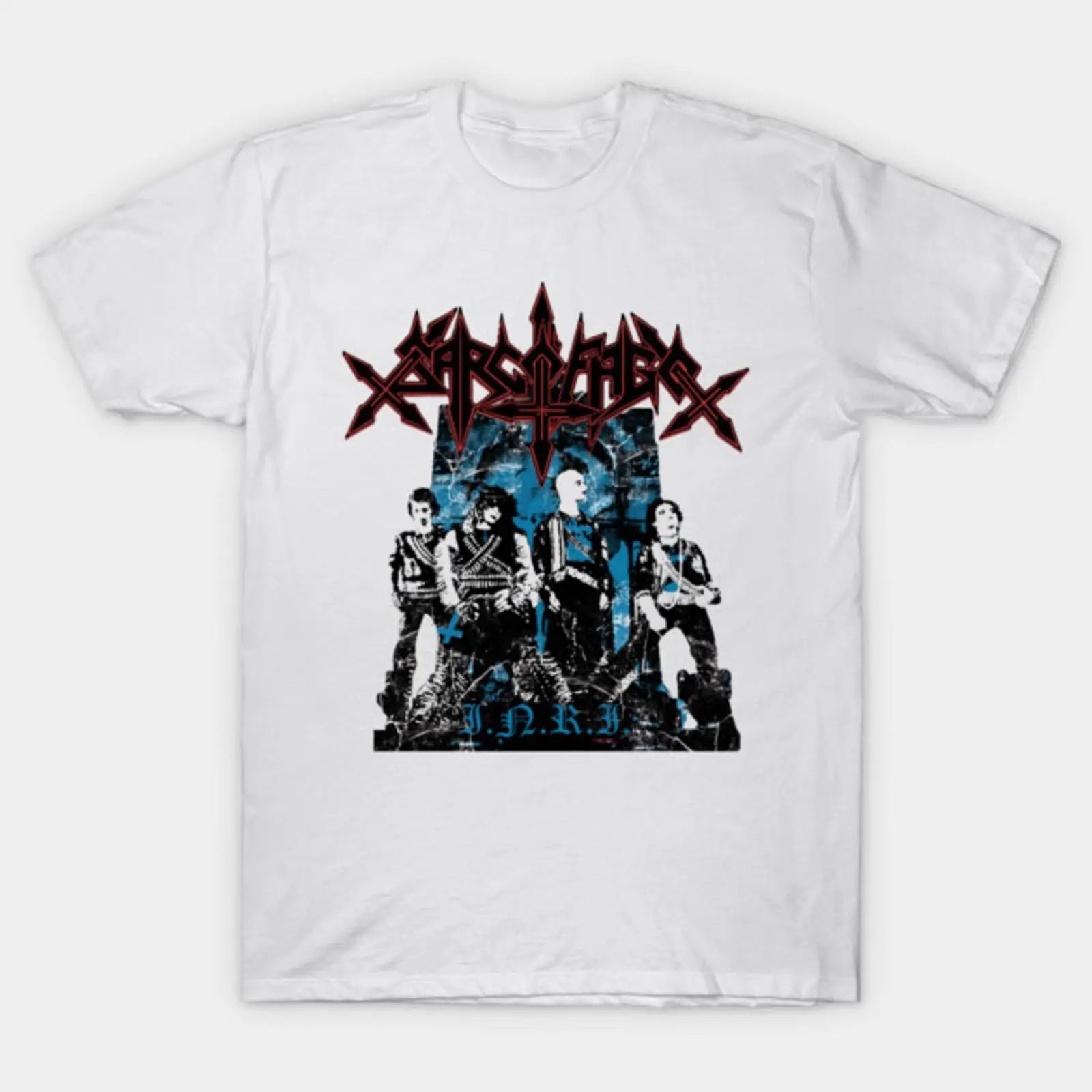 Mens Fashion In The 80S - SARCOFAGO inri 80s vintage T Shirt