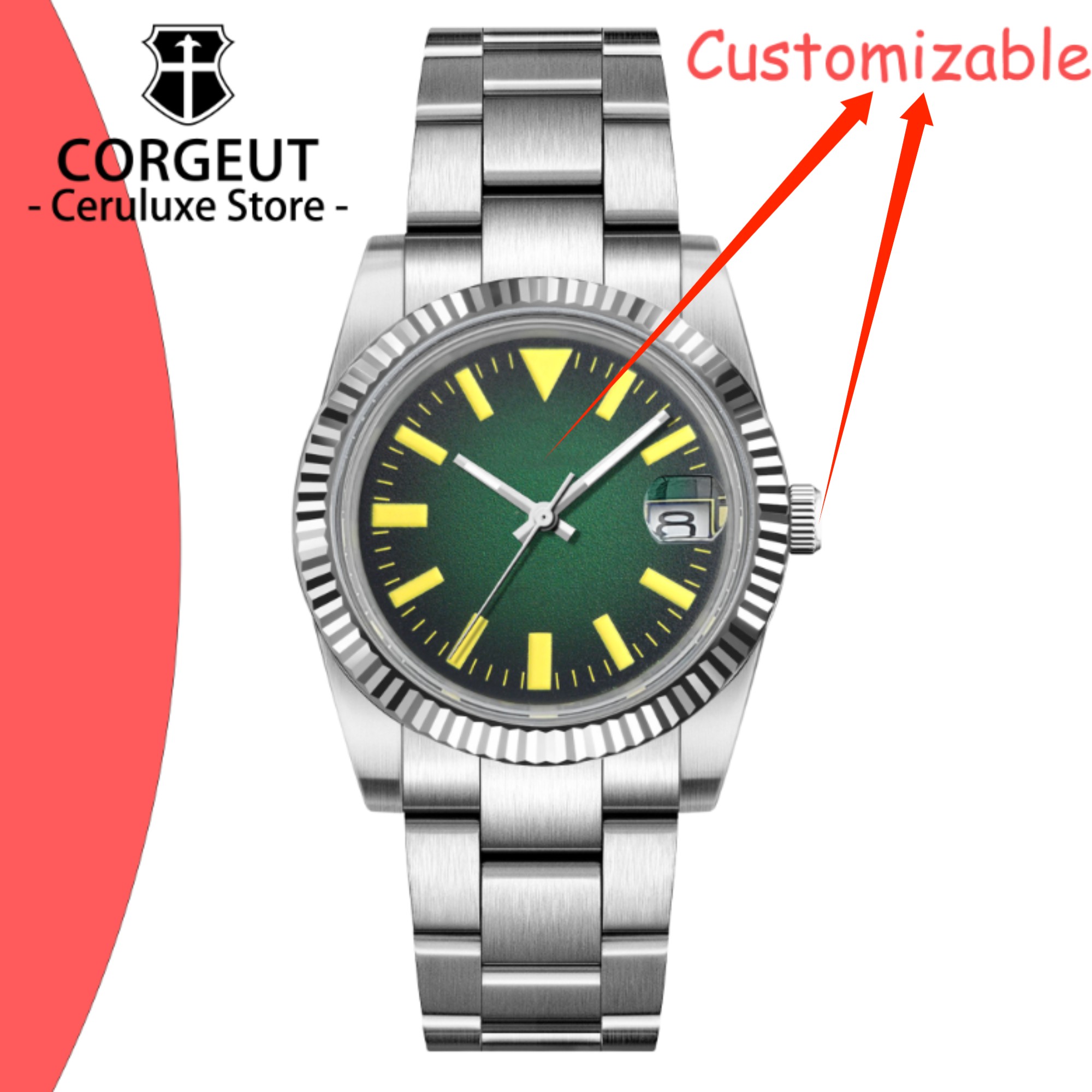 Mens Fashion Bracelet - Custom Logo 36/39mm New NH35 Automatic