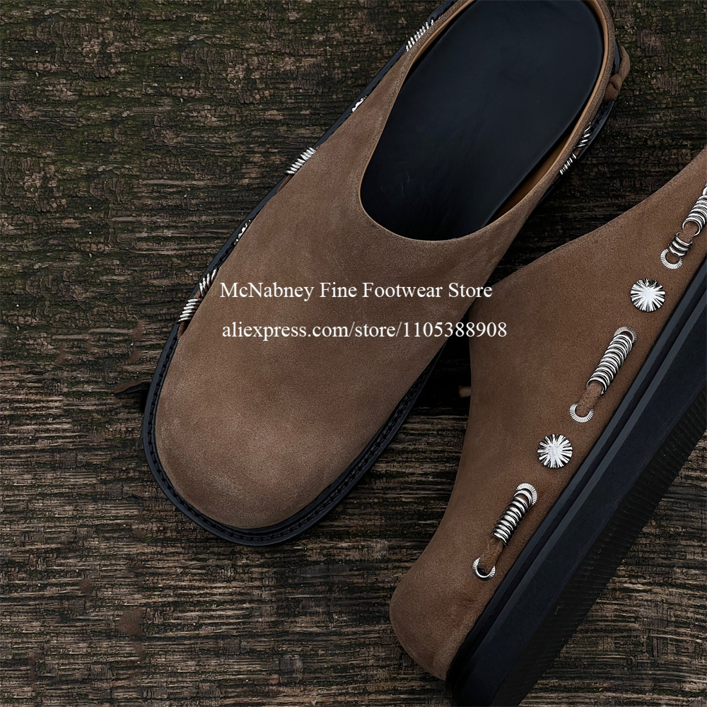 Mens Fashion Mullet - Fashion Men Suede Slip on Mules
