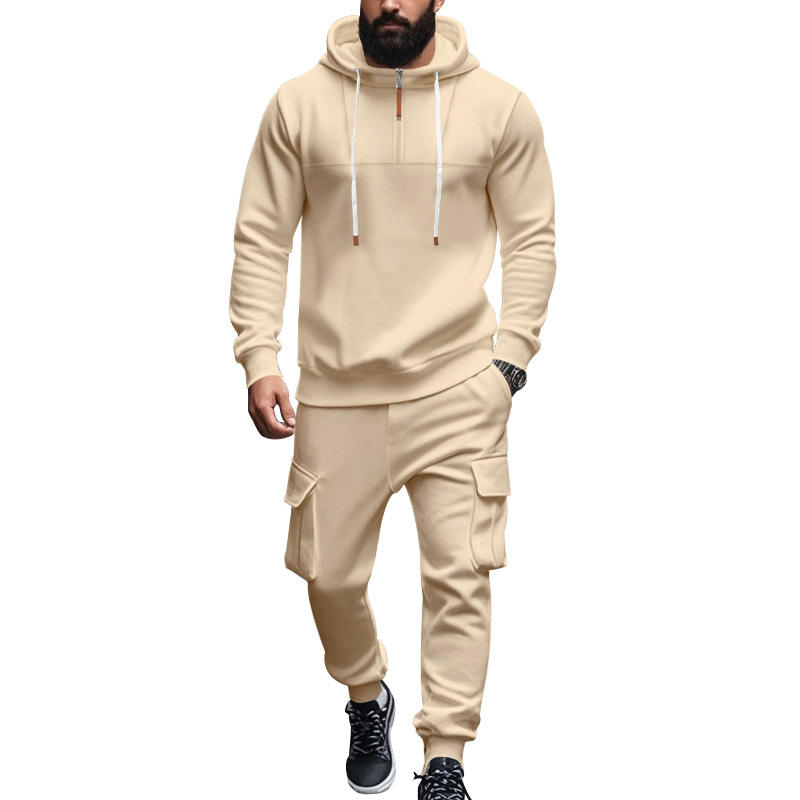 Streetwear Hoodie - Men's Hoodie Pants Set Fleece Lined