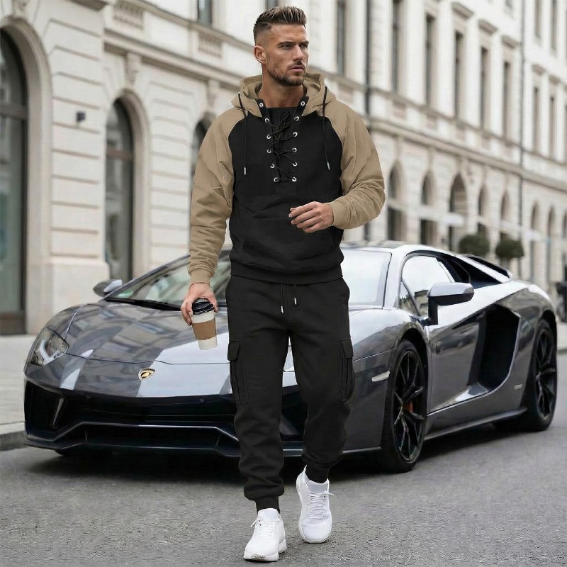Streetwear Hoodie - Men's 2 Piece Raglan Sleeve Tracksuit