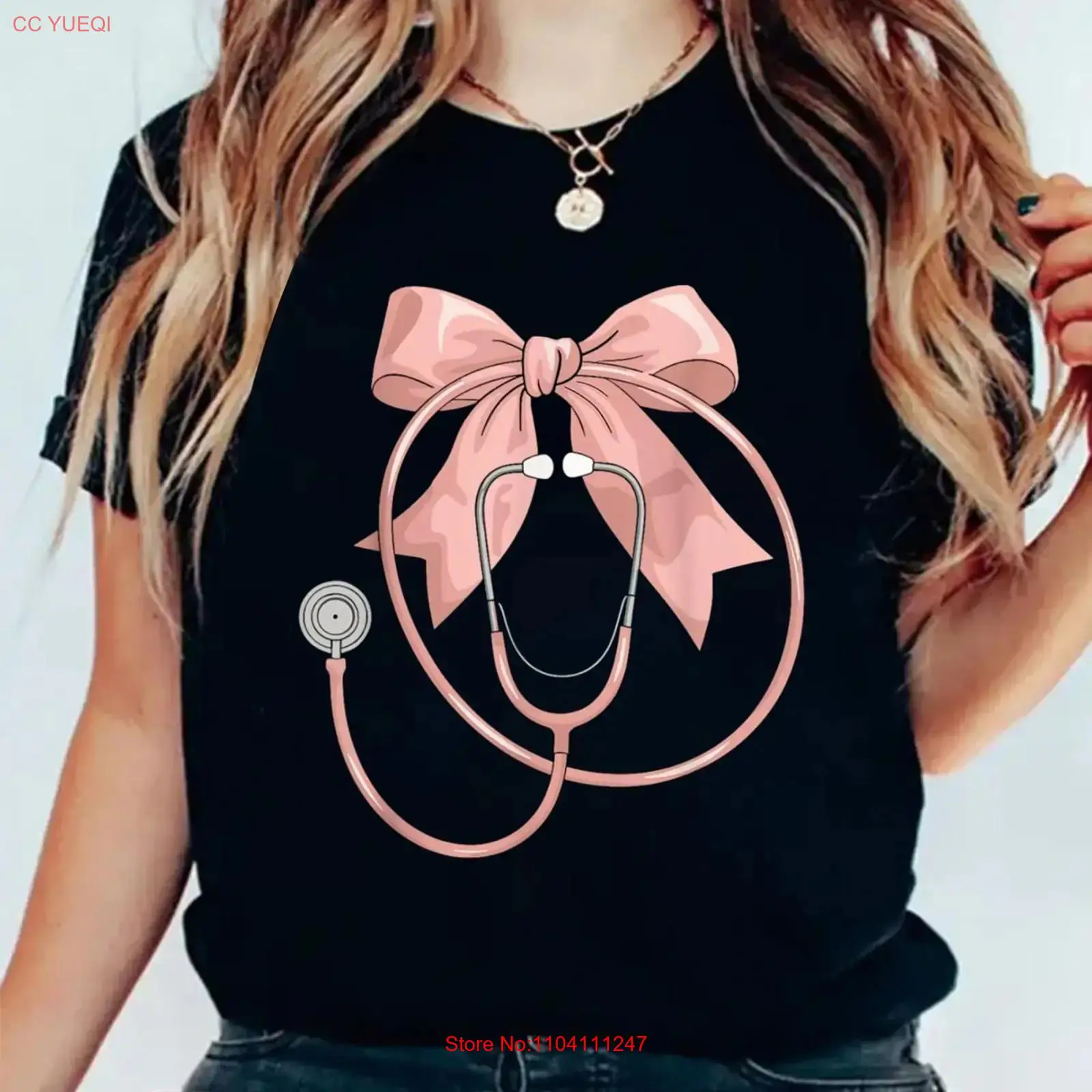 Men'S Fashion Pink Shirt - Pink Nurse Coquette Bow Stethoscope Nursing