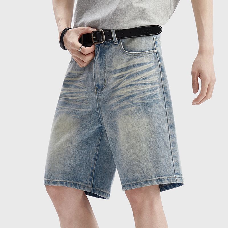 Men'S Fashion Linen Pants - Vintage Washed Denim Shorts Men's Loose