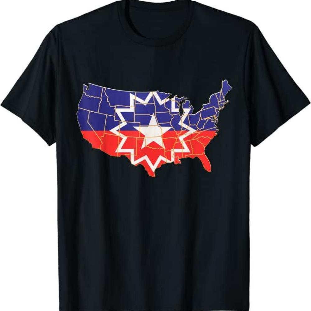 Men'S Fashion Nova Shirts - Juneteenth USA Map Nova Star T