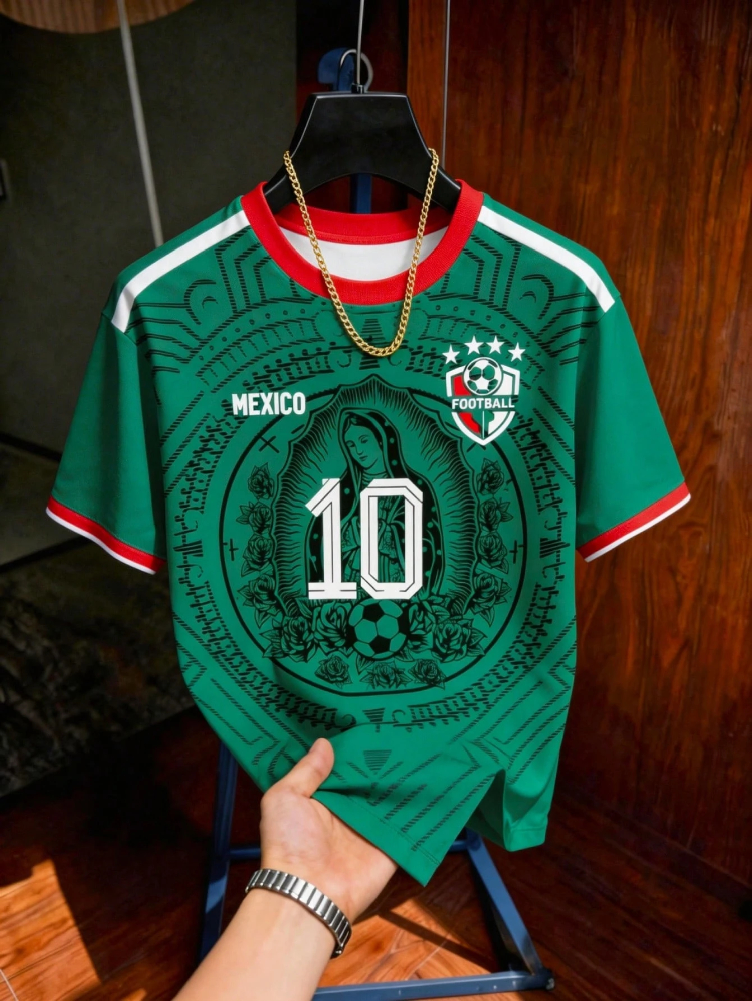 Mens Fashion Mexico - Men's Mexico 10 Print Crew Neck