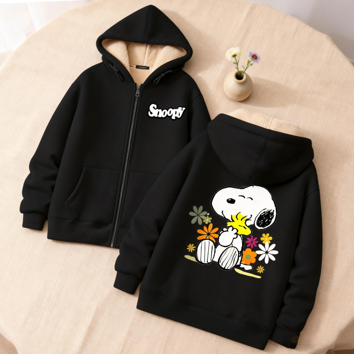 Snoopy Black Zip Hoodie Adult  - Mens Fashion Jumpers recensie en prijs