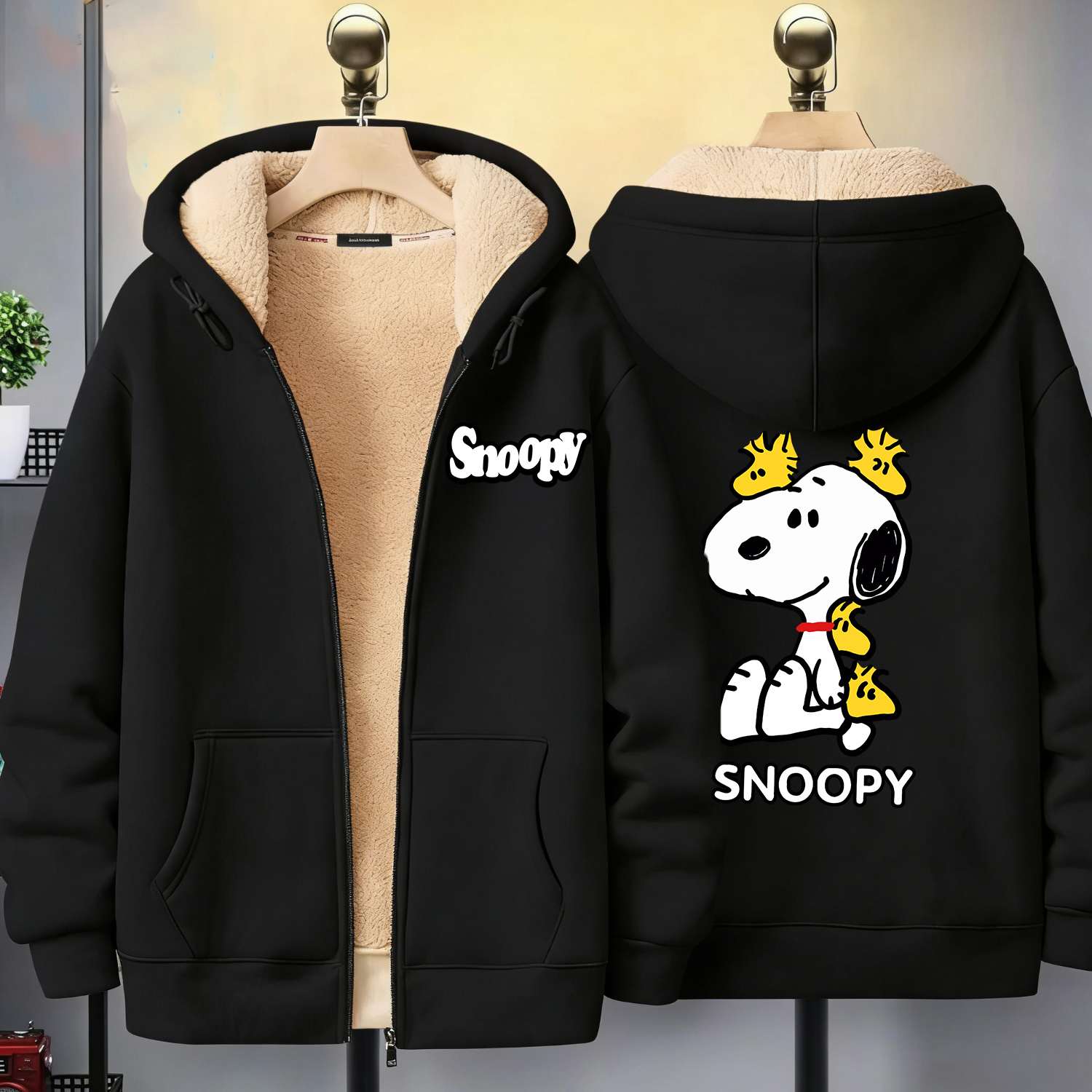 Snoopy Black Zip Hoodie Adult  - Mens Fashion Jumpers recensie en prijs