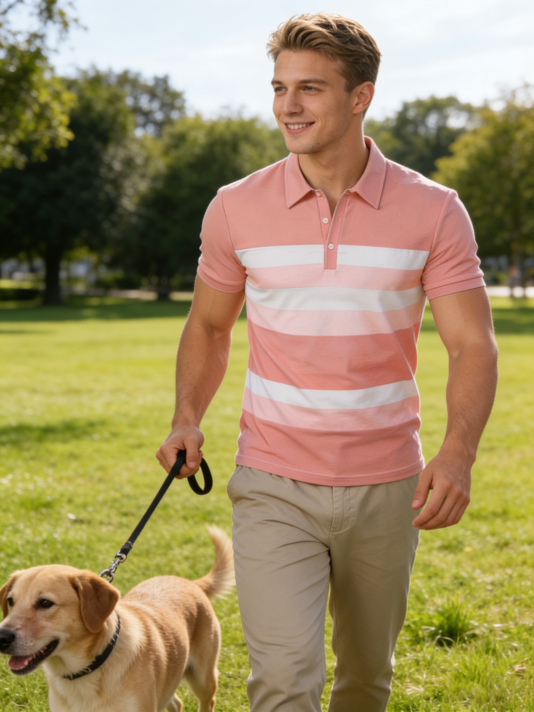 Summer Pink Stripe Printed Men - Men'S Fashion Pink Shirt recensie en prijs
