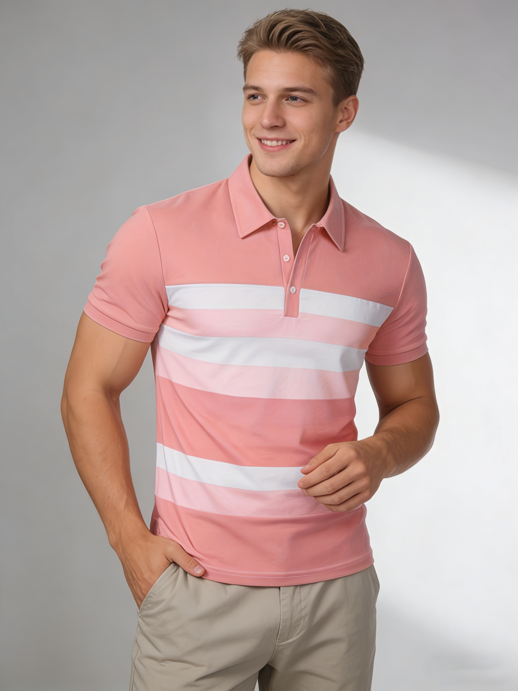 Summer Pink Stripe Printed Men - Men'S Fashion Pink Shirt recensie en prijs