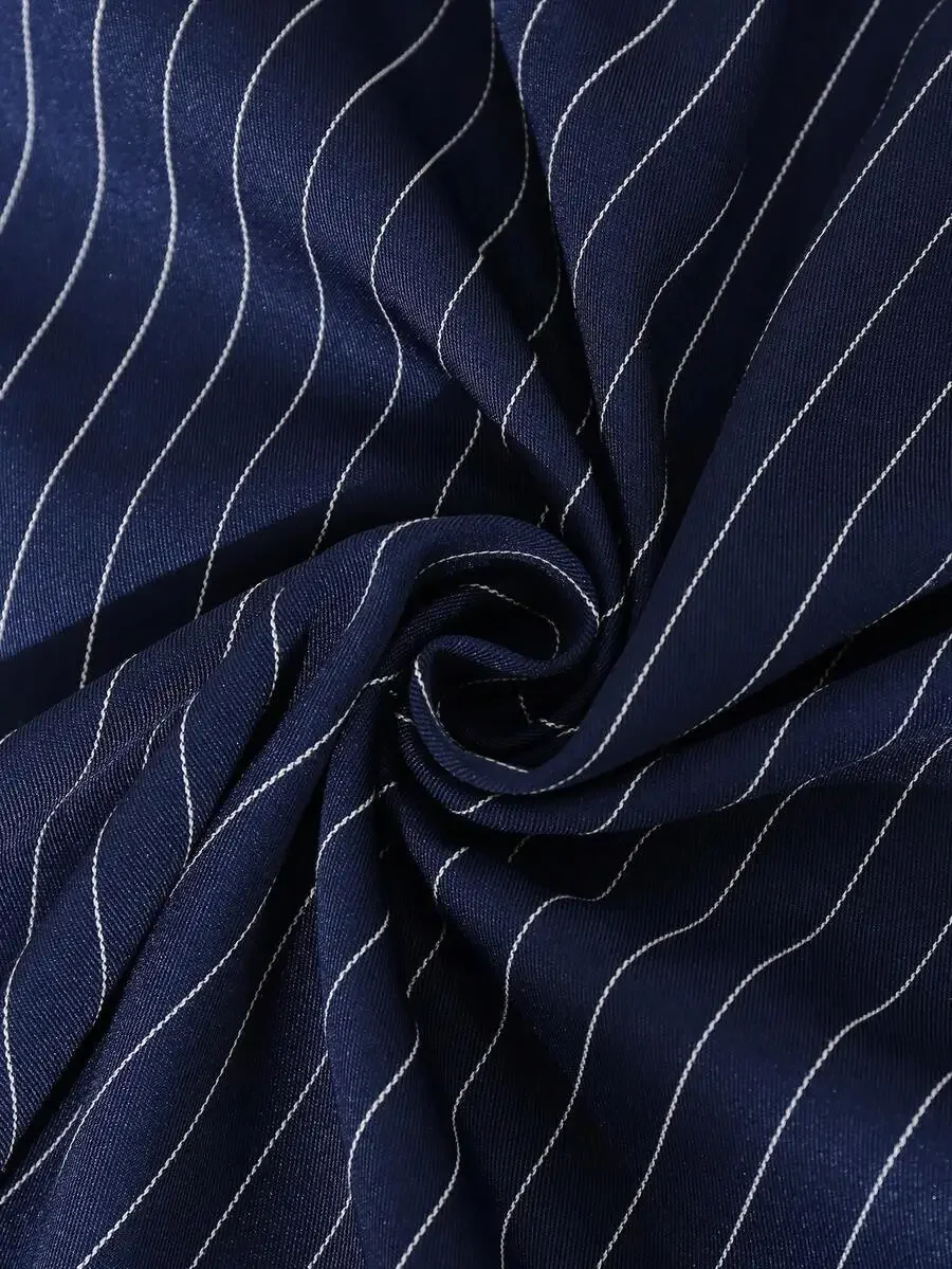 Blue Striped Sleeveless A-Line - Men Fashion Elegant recensie en prijs