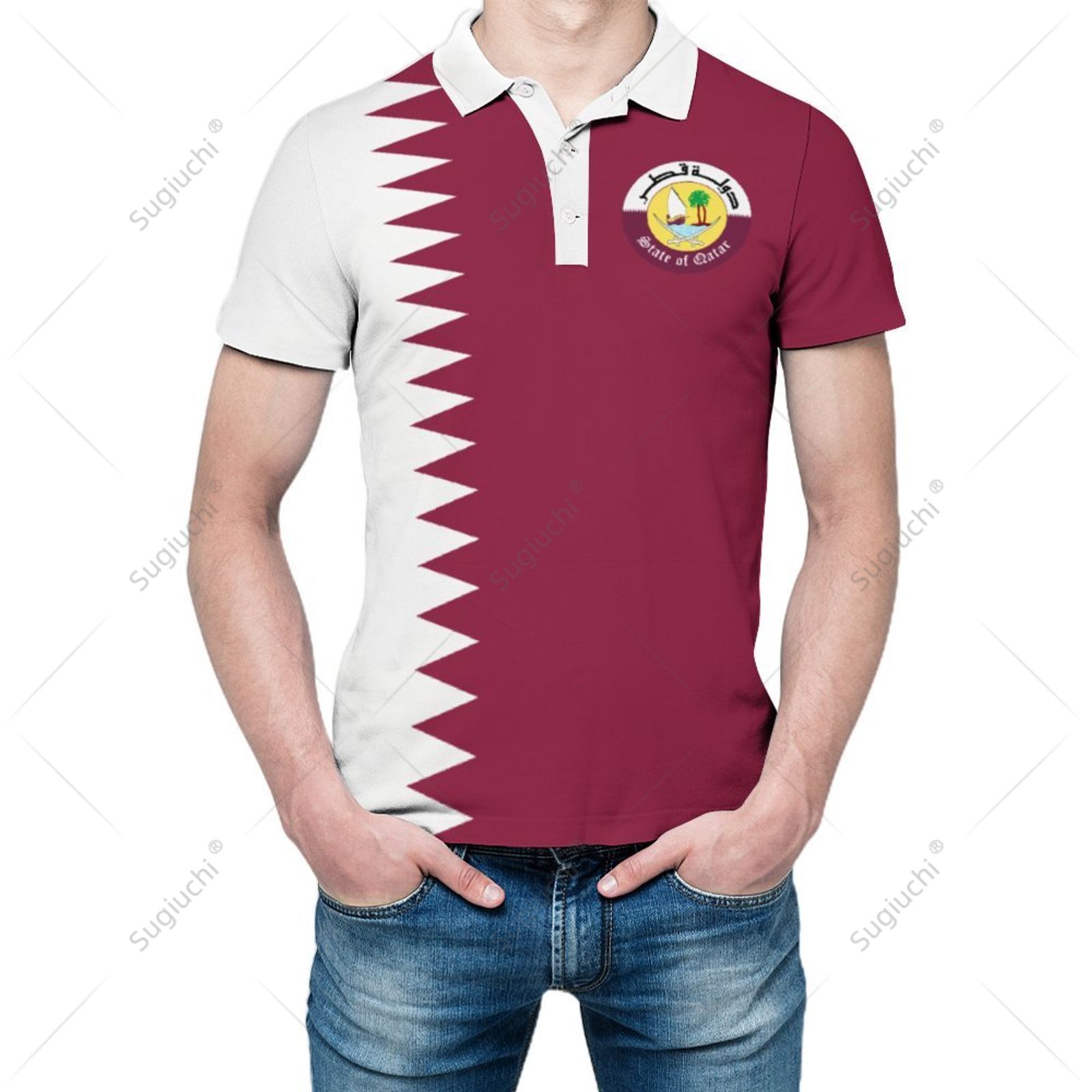 Unisex Polo Shirt Qatar Flag 3 - Men'S Fashion Qatar recensie en prijs