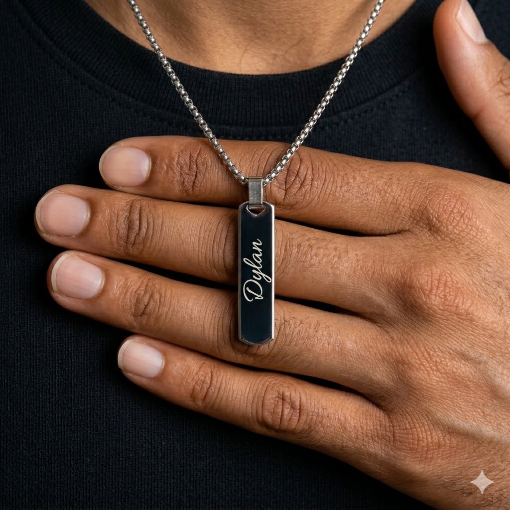 Free Engraving Necklaces for M - Men'S Fashion All Black Outfit recensie en prijs