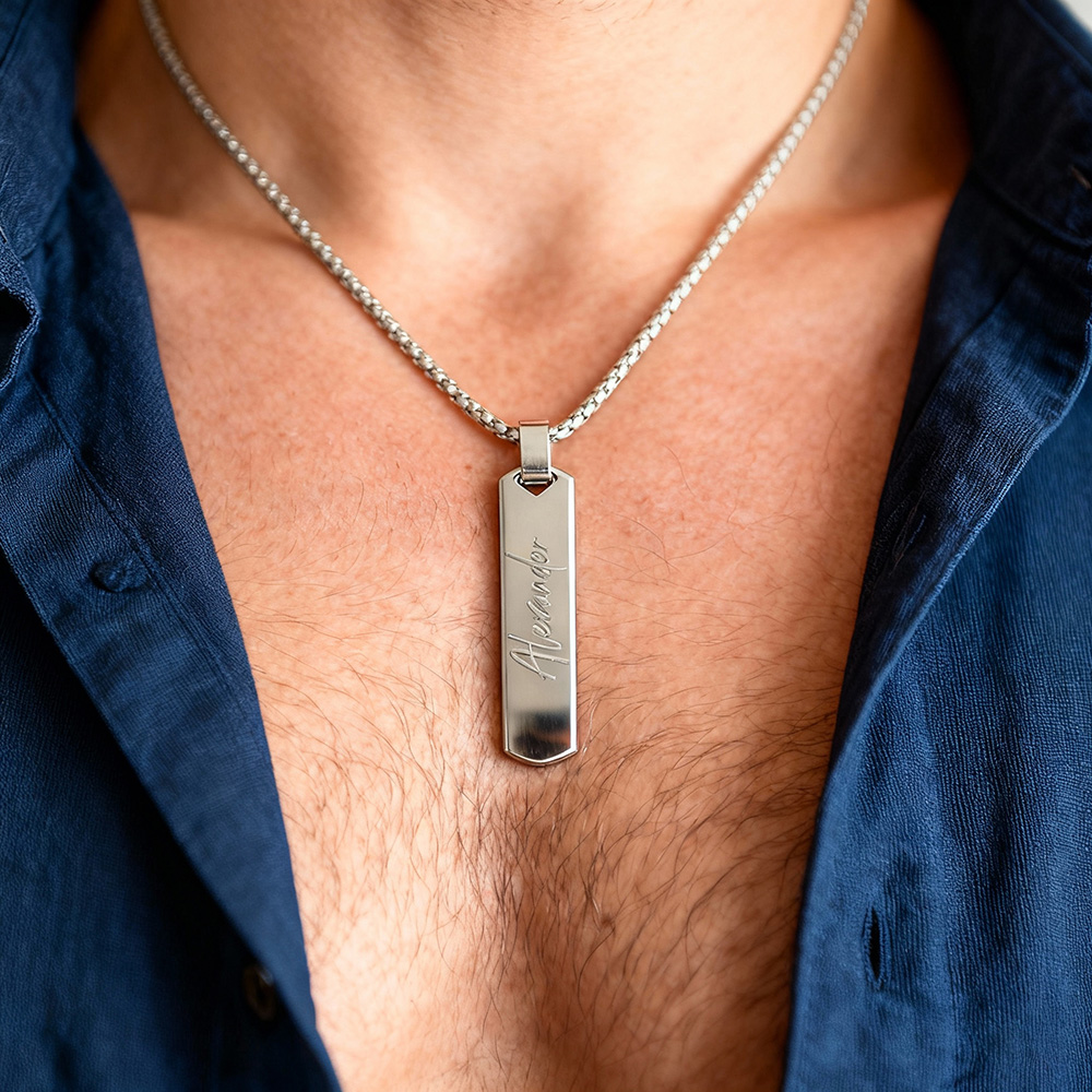 Free Engraving Necklaces for M - Men'S Fashion All Black Outfit recensie en prijs