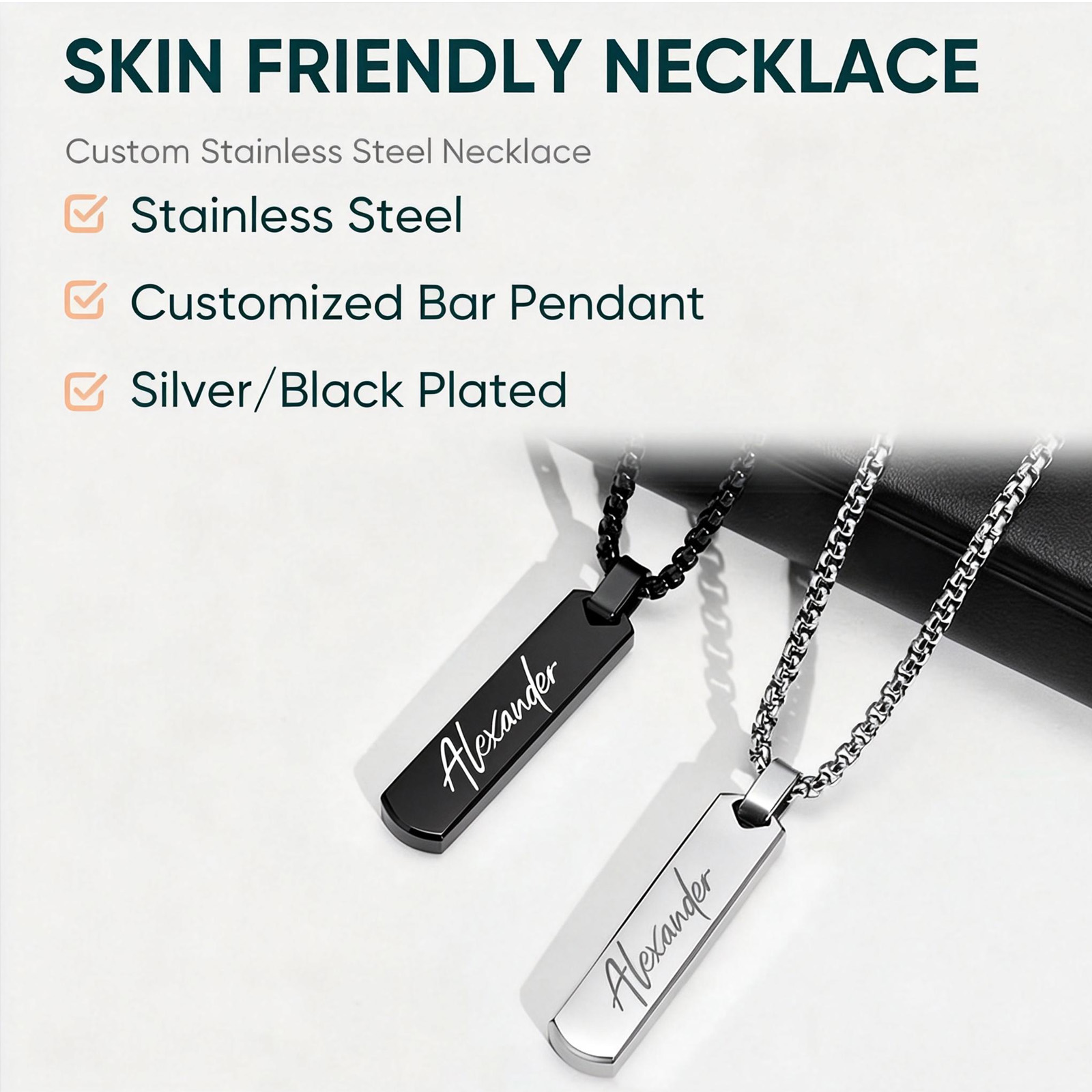 Free Engraving Necklaces for M - Men'S Fashion All Black Outfit recensie en prijs
