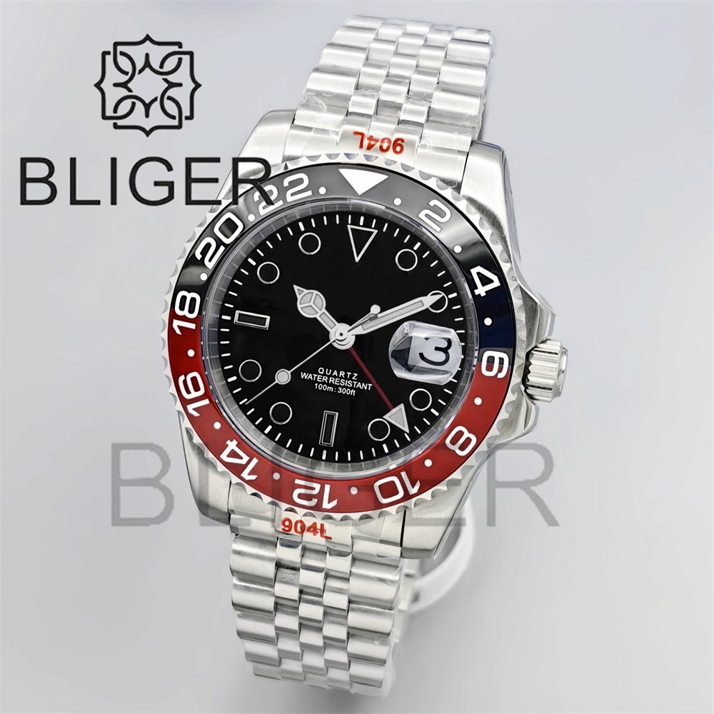 BLIGER 40mm GMT Men's Watches  - Mens Fashion Bracelet recensie en prijs