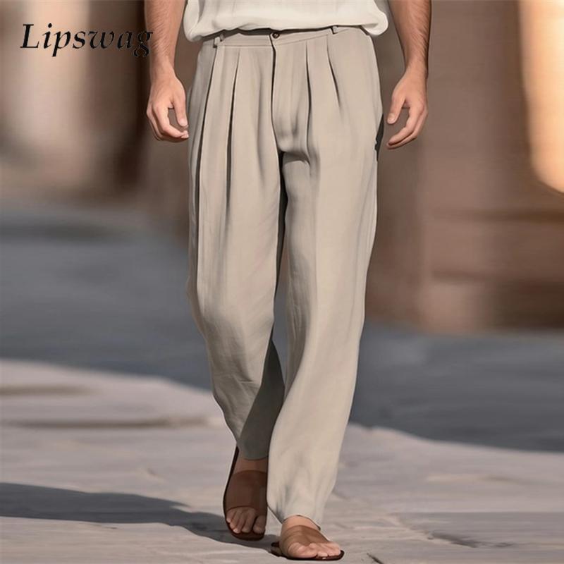 Casual Breathable Solid Color  - Men'S Fashion Linen Pants recensie en prijs