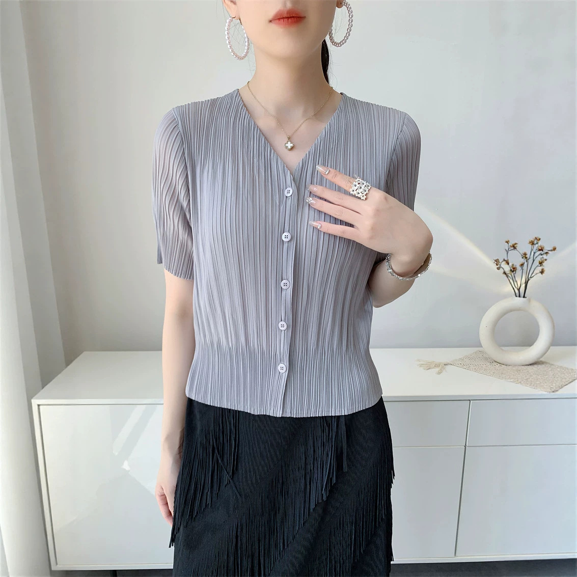 Miyake Pleated Women's Casual  - Mens Fashion Jumpers recensie en prijs