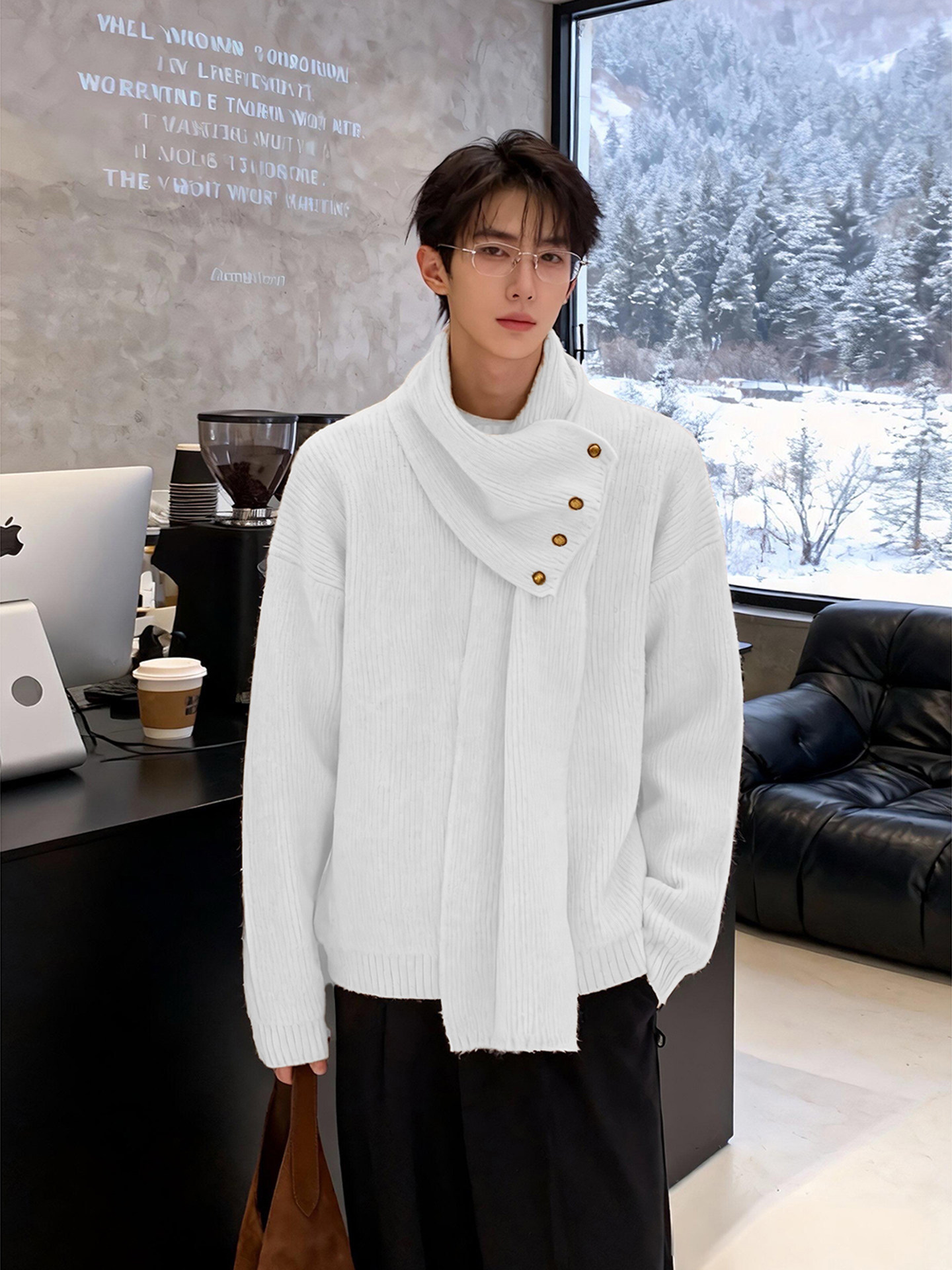 Fur Collar Pullovers Blancos M - Men'S Fashion For Hot Weather recensie en prijs