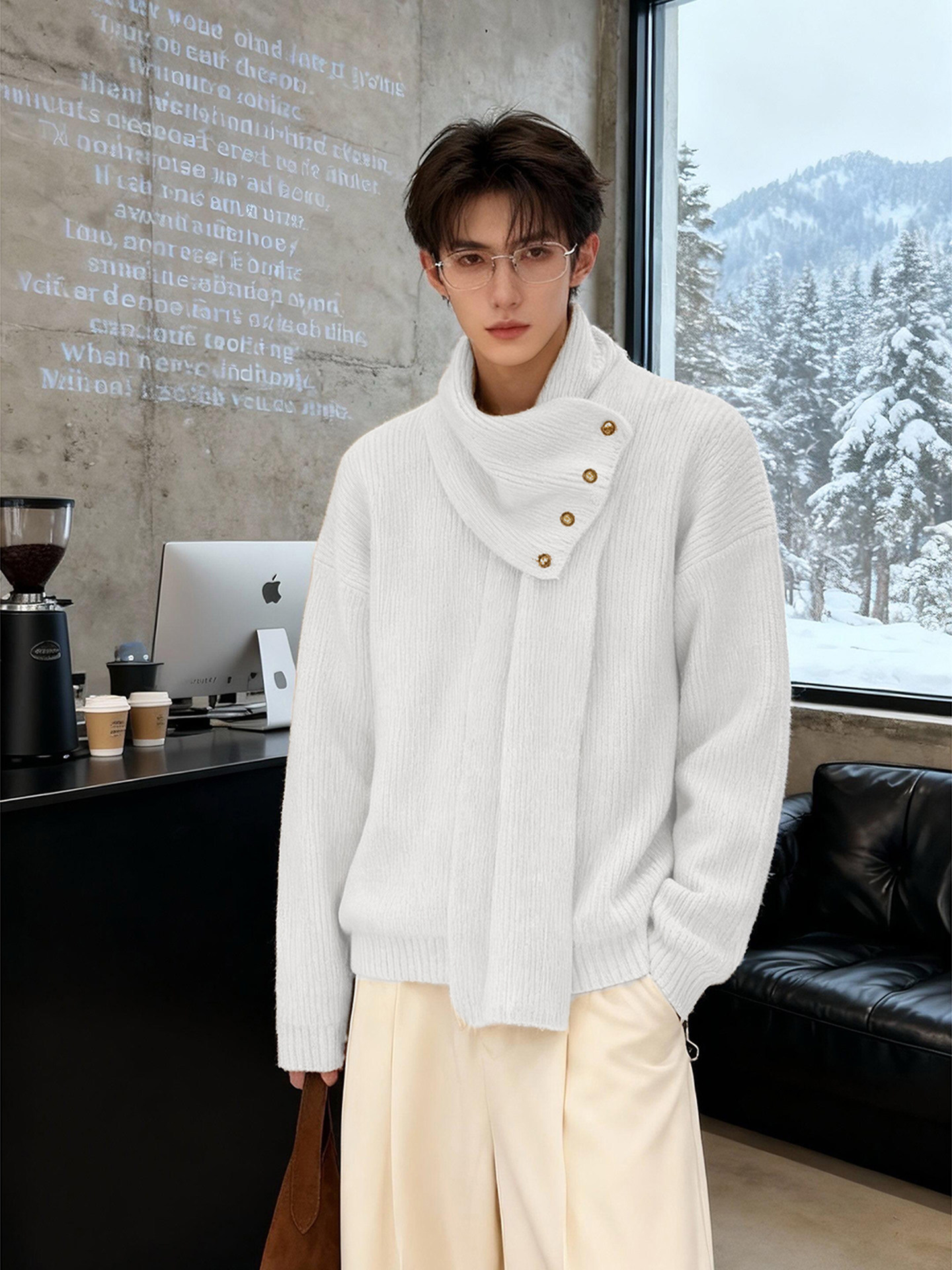 Fur Collar Pullovers Blancos M - Men'S Fashion For Hot Weather recensie en prijs