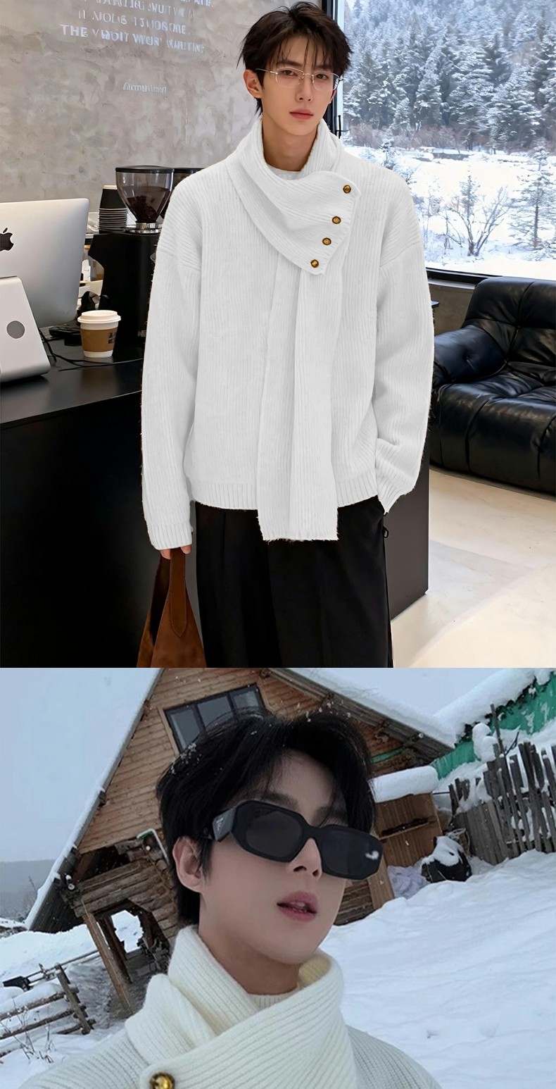 Fur Collar Pullovers Blancos M - Men'S Fashion For Hot Weather recensie en prijs