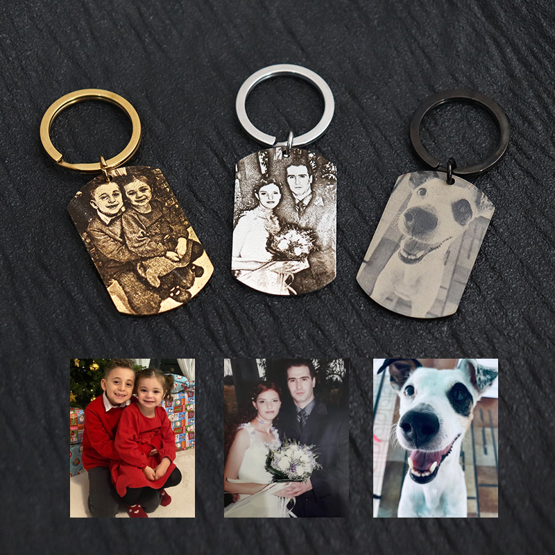 Custom Engrave Photo Keychain  - Men'S Fashion Gold Chain recensie en prijs