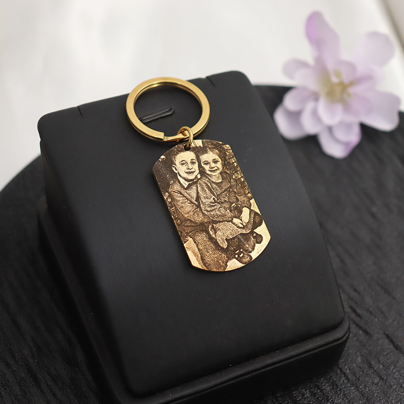 Custom Engrave Photo Keychain  - Men'S Fashion Gold Chain recensie en prijs