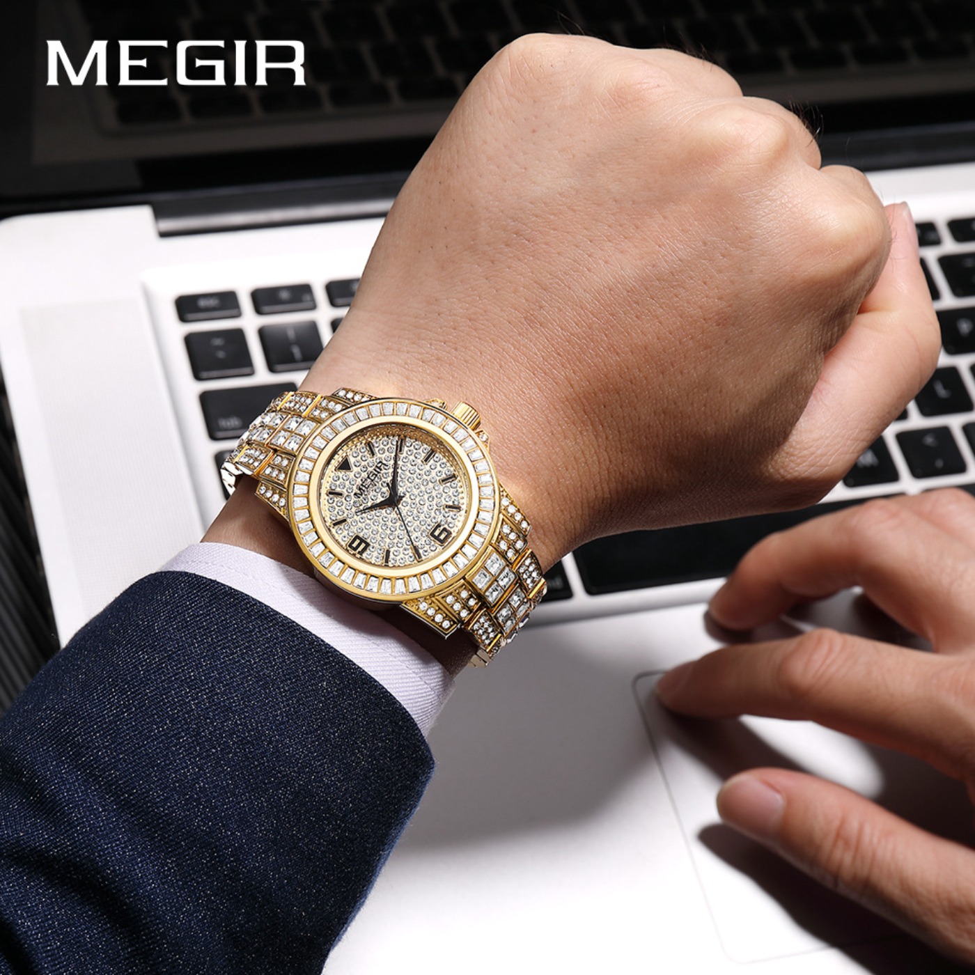 MEGIR Luxury Diamond Watches U - Mens Fashion Bracelet recensie en prijs