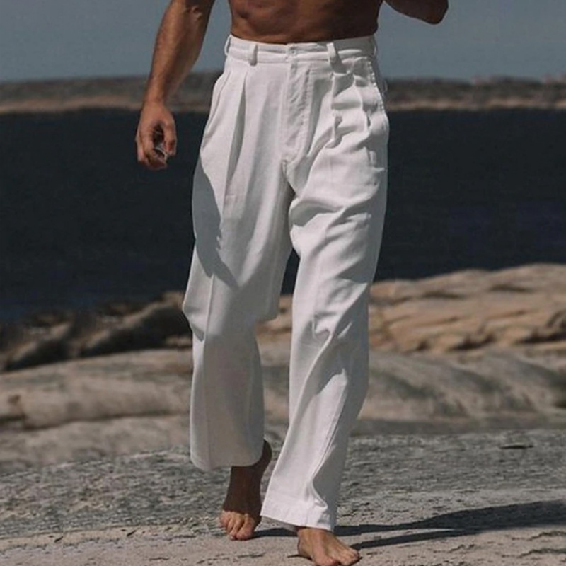 Vintage Solid Color Loose Line - Men'S Fashion Linen Pants recensie en prijs