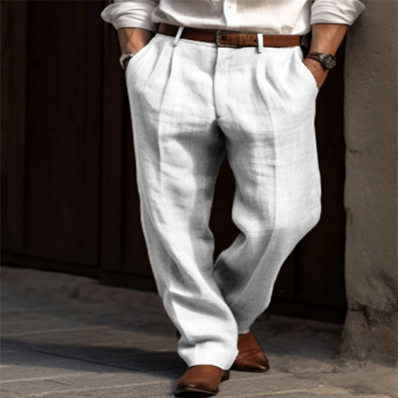 Vintage Solid Color Loose Line - Men'S Fashion Linen Pants recensie en prijs
