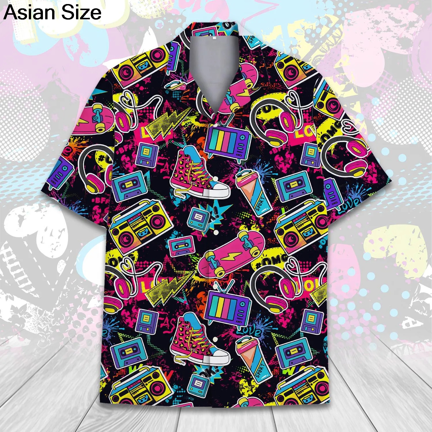 Retro 80s Pop Art Hawaiian Shi - Men'S Fashion From The 80S recensie en prijs