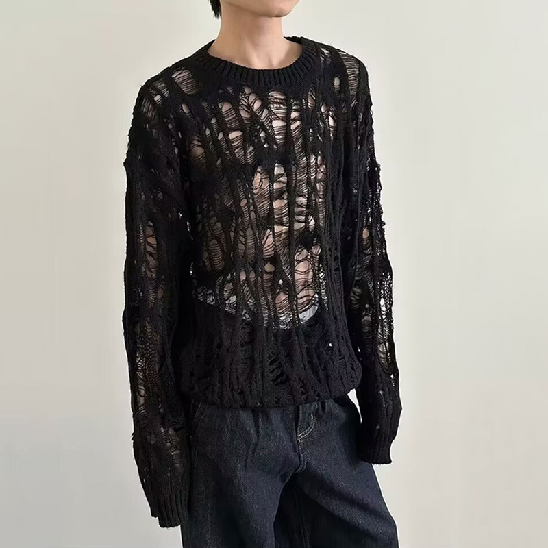 Vintage Ripped Hollow Out Mesh - Mens Fashion Mullet recensie en prijs