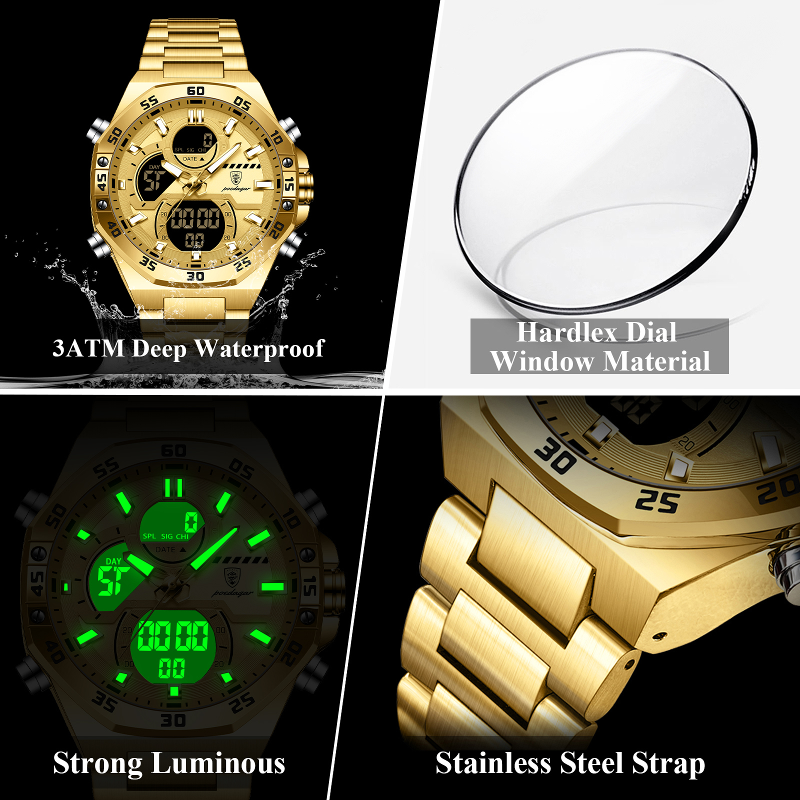 POEDAGAR Sport Men Watch LED W - Mens Fashion Bracelet recensie en prijs