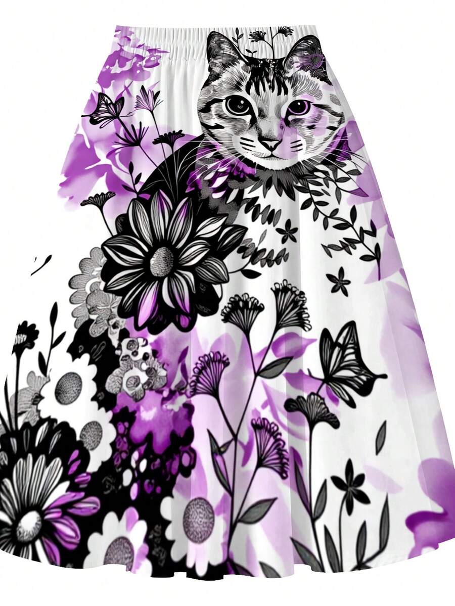 Oversized Floral Cat Print Mid - Men Fashion Elegant recensie en prijs
