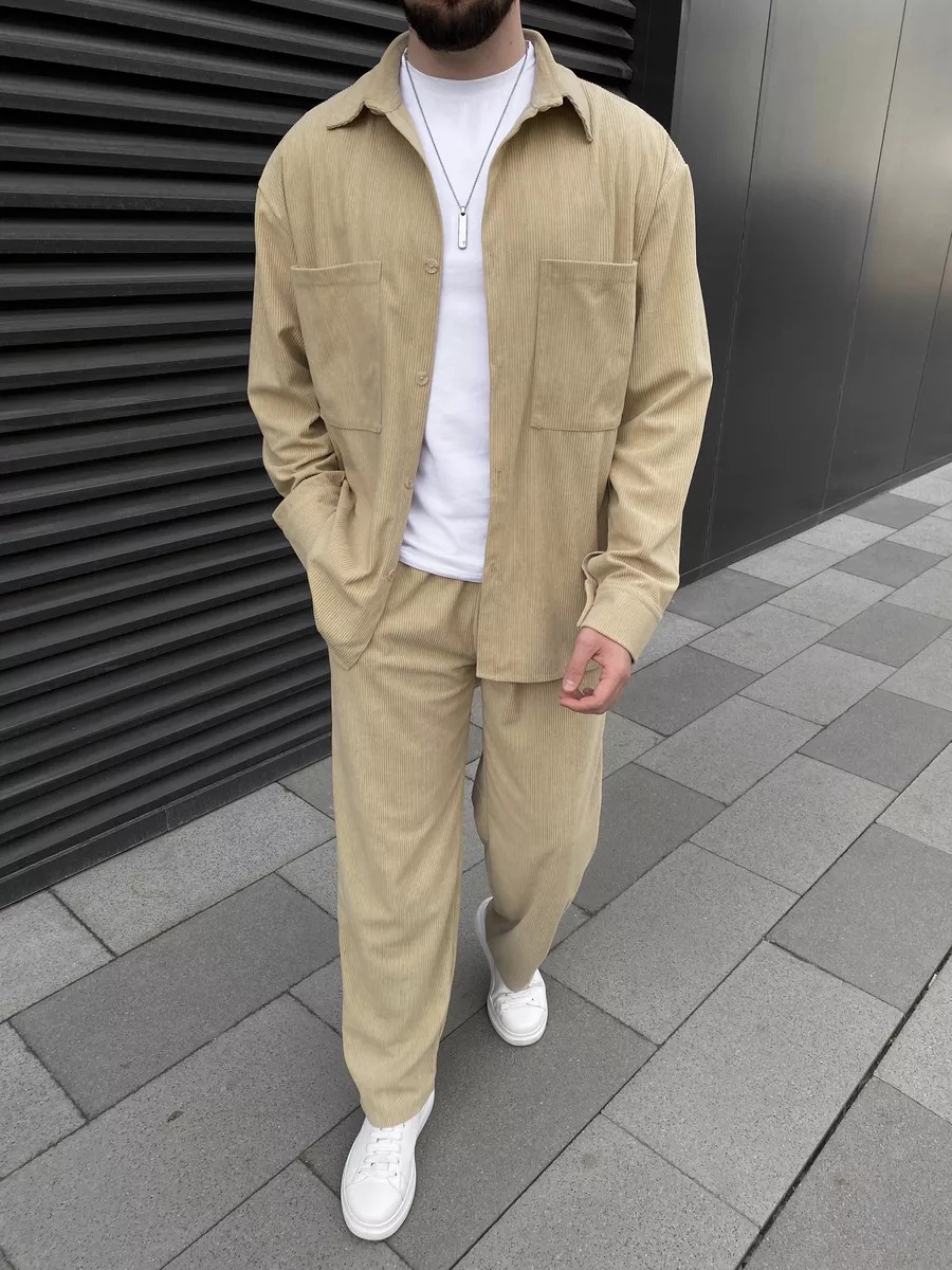 Men's corduroy two-piece outfi - Men'S Fashion Undershirt recensie en prijs