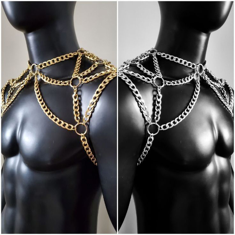 Punk Men Shoulder Body Chain B - Men'S Fashion Gold Chain recensie en prijs