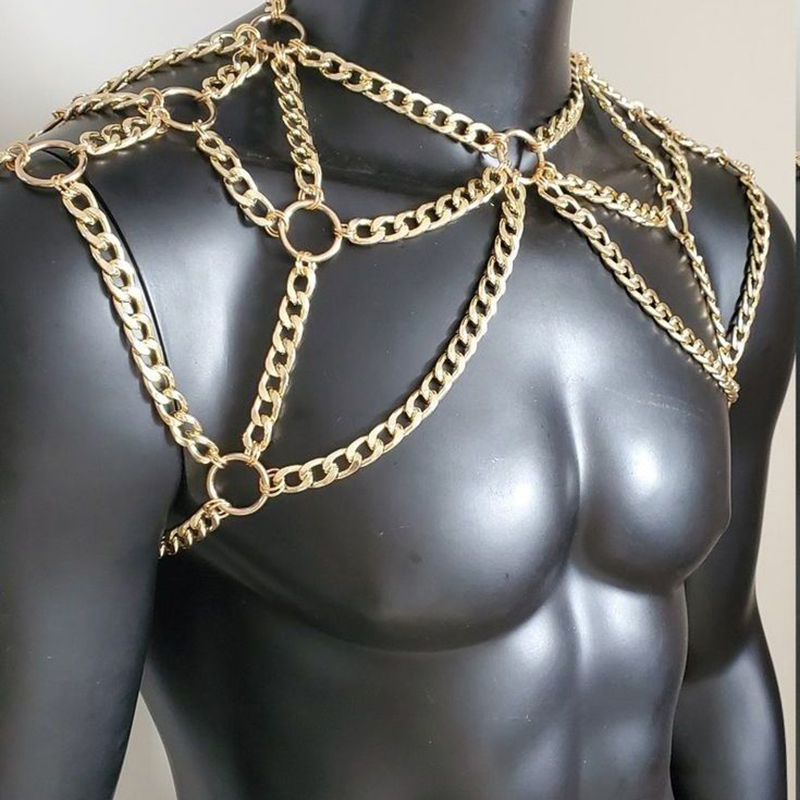 Punk Men Shoulder Body Chain B - Men'S Fashion Gold Chain recensie en prijs