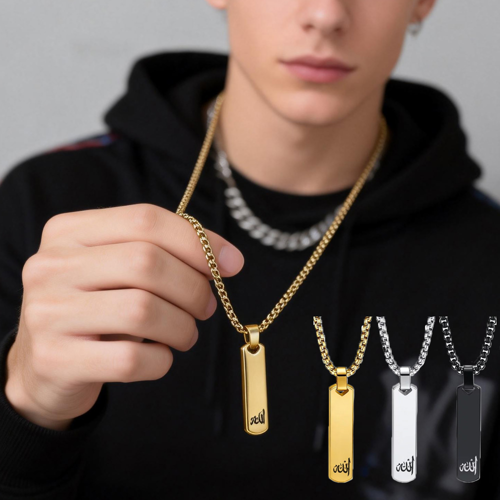 3D Bar Necklace, Cool Simple D - Men'S Fashion All Black Outfit recensie en prijs