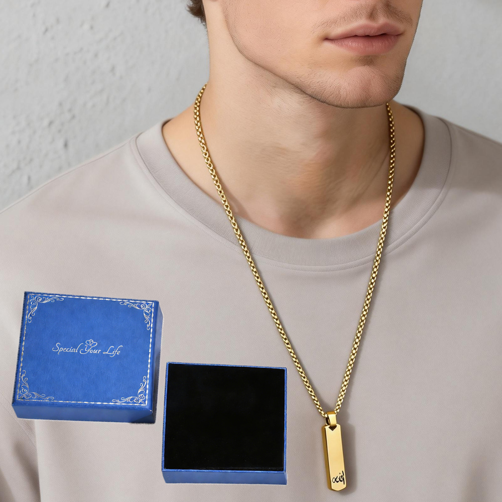 3D Bar Necklace, Cool Simple D - Men'S Fashion All Black Outfit recensie en prijs