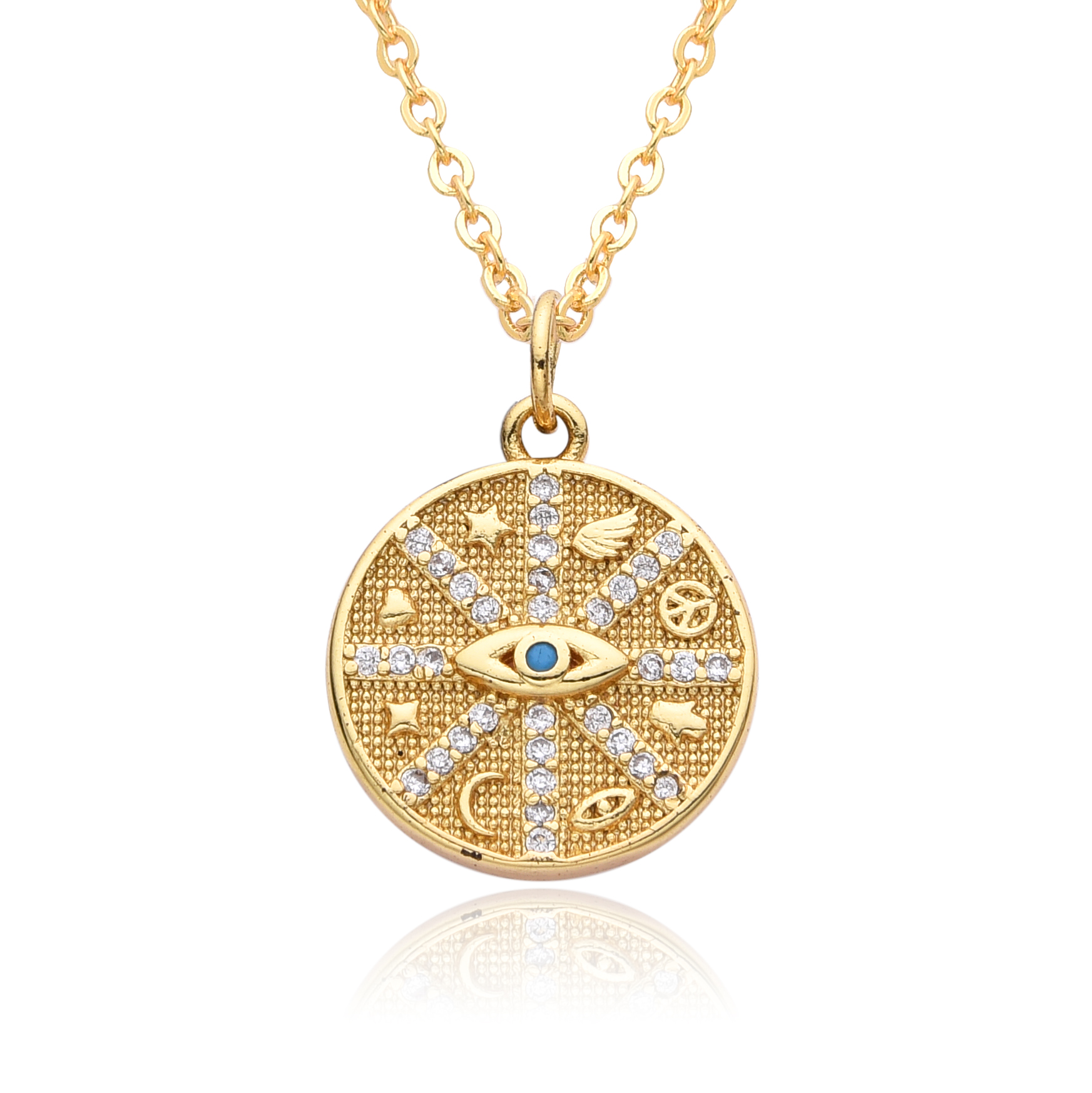 Y2K Gold Color Solar Sun Charm - Men'S Fashion Gold Chain recensie en prijs