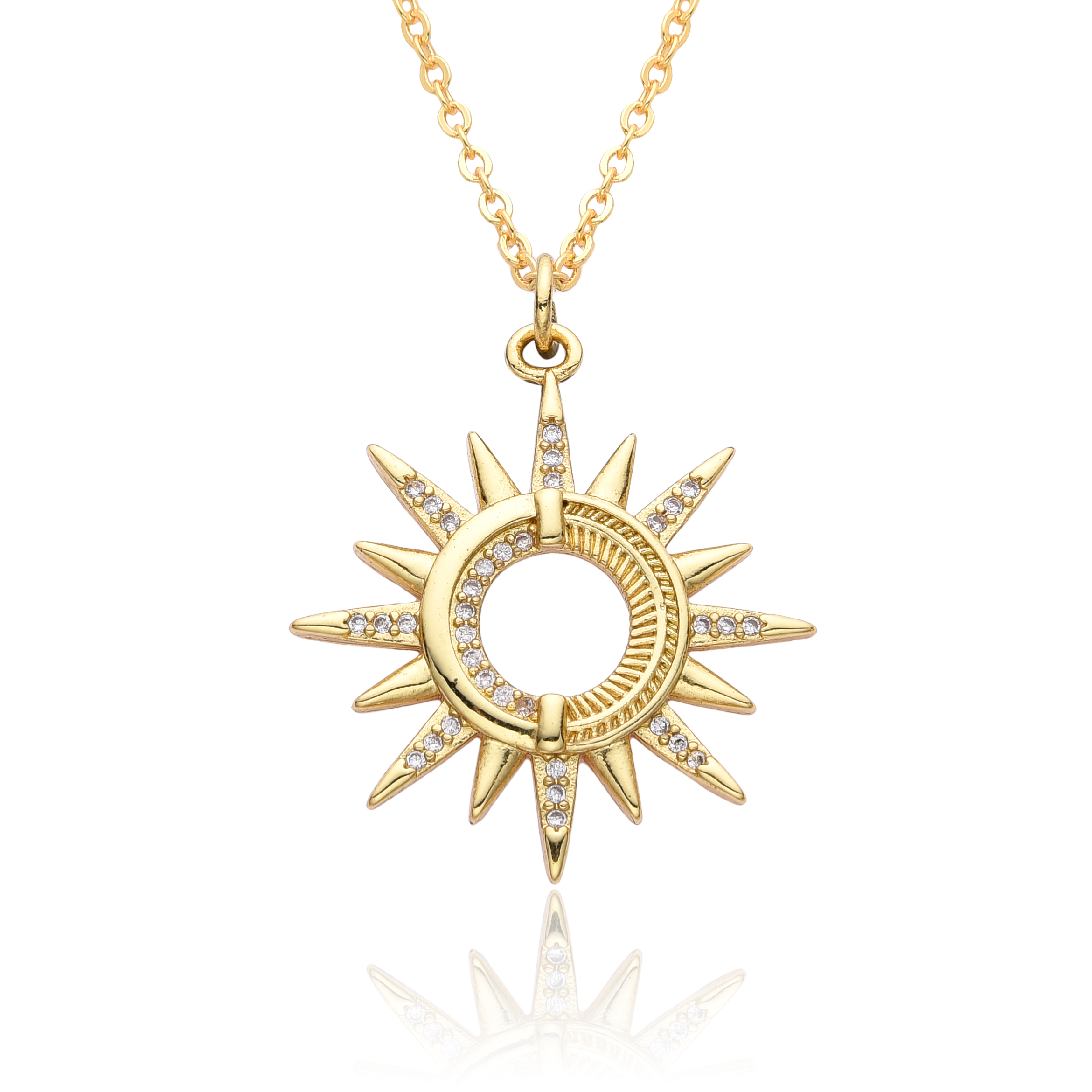 Y2K Gold Color Solar Sun Charm - Men'S Fashion Gold Chain recensie en prijs