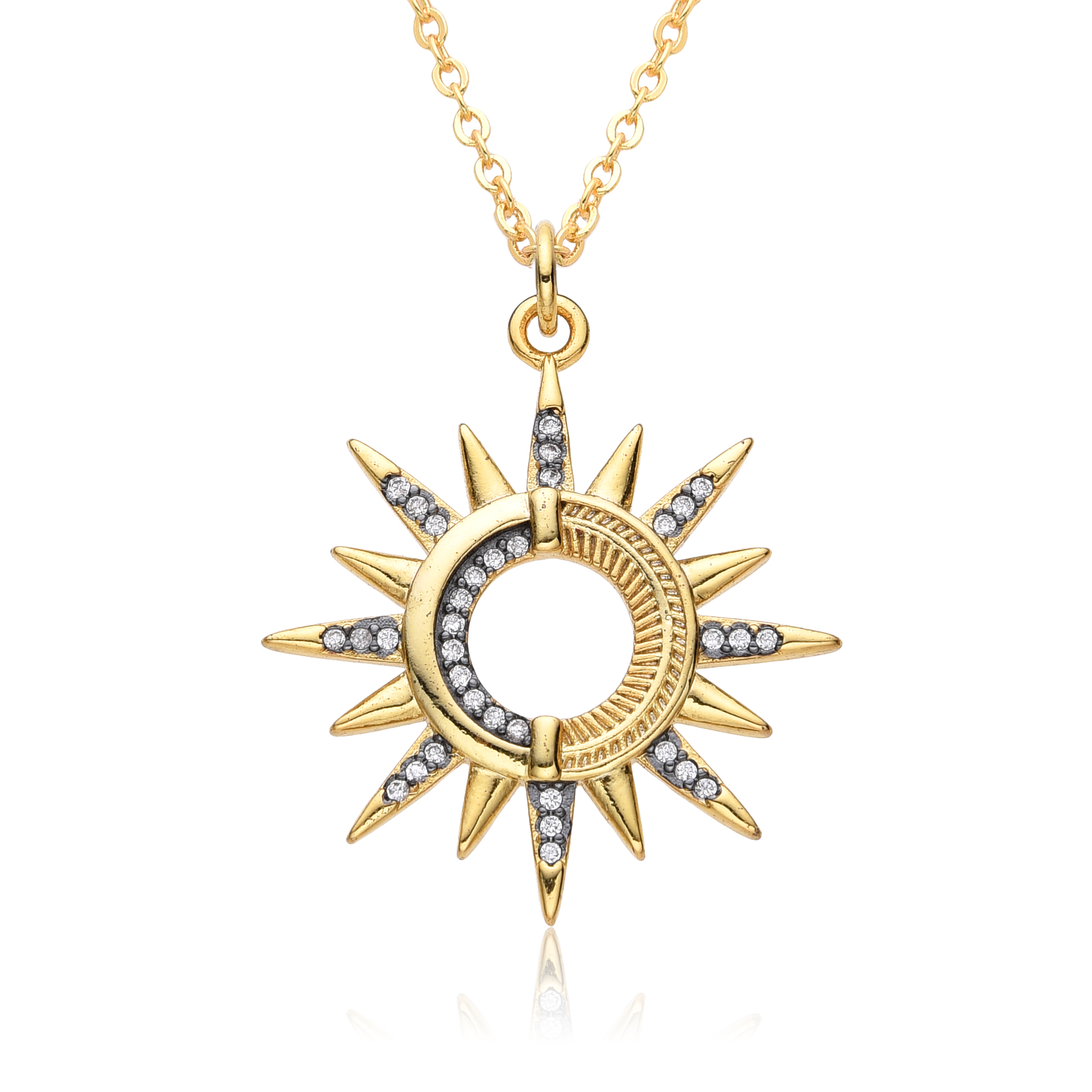 Y2K Gold Color Solar Sun Charm - Men'S Fashion Gold Chain recensie en prijs
