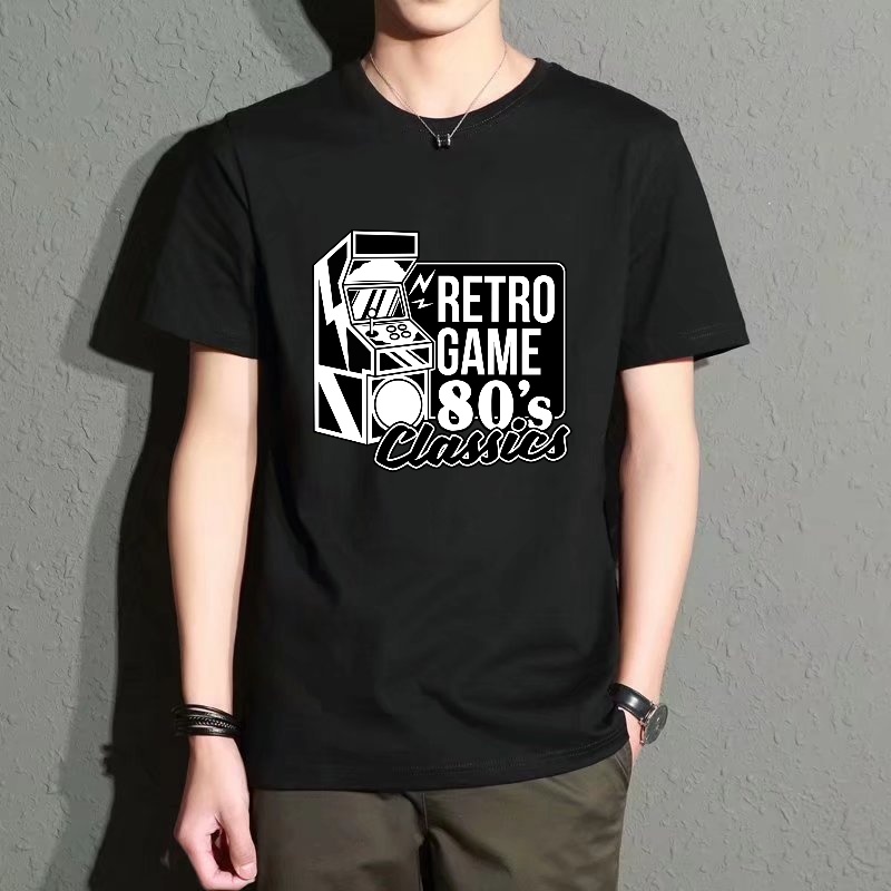 Men's Black Round-Neck Short-S - Mens Fashion In The 80S recensie en prijs